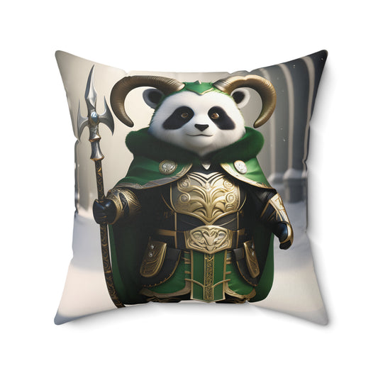 Norse Mythology Mischievous Loki Cute Panda Art Plush Square Double-Sided Throw Pillow